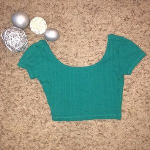 Super cute teal blue forever 21 ribbed crop top